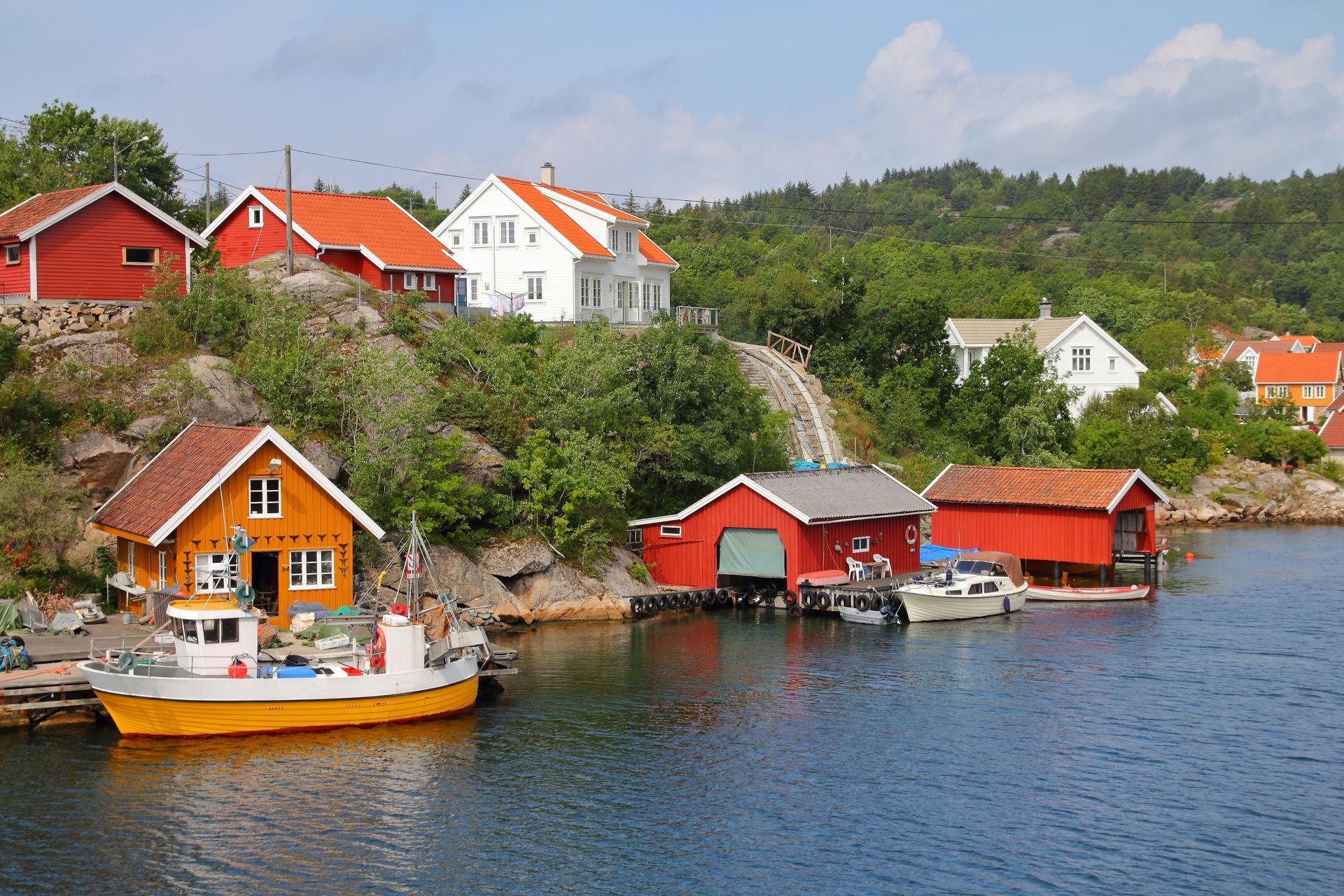 Village de pêcheurs de Vest-Agder dans le sud de la Norvège